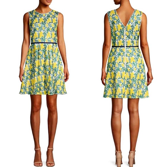 NWT Gorgeous green and yellow floral embroidered dress - Picture 2 of 10